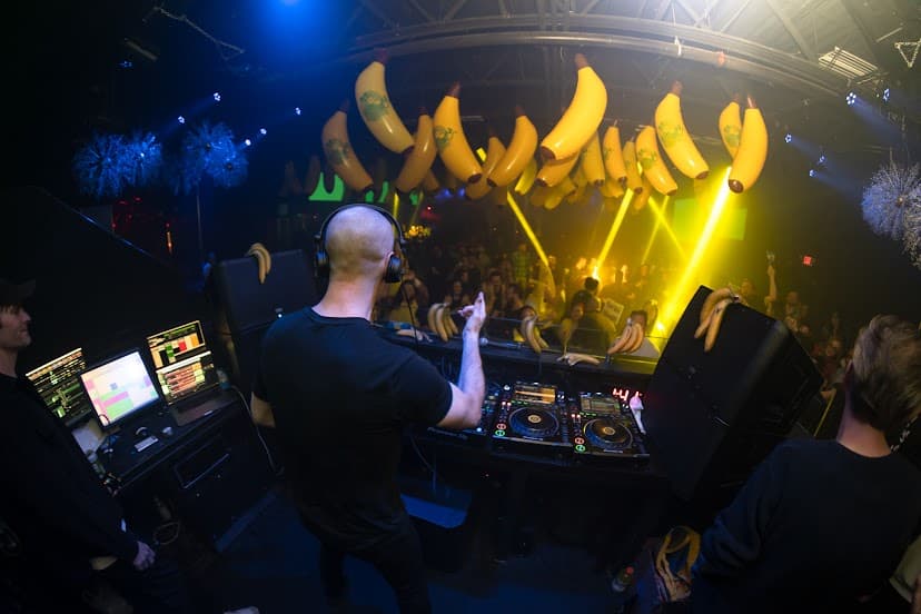 DJ booth and stage monitors during a live set at The Gold Room Chicago