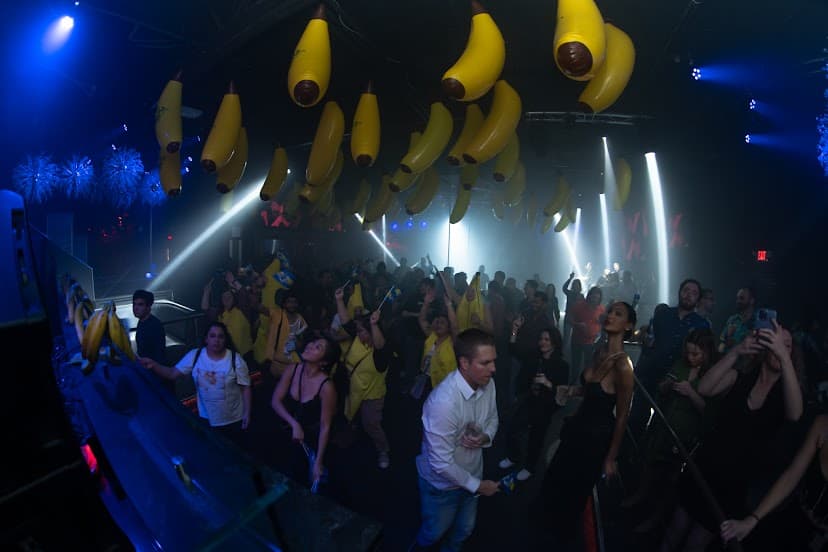 Light show over the dance floor during a live DJ set at The Gold Room Chicago