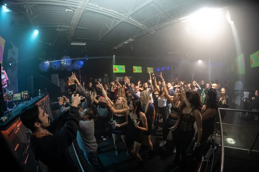 Packed crowd in front of the main stage at The Gold Room Chicago